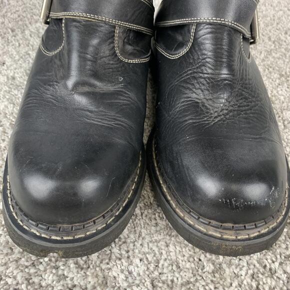John Fluevog Engineer Boots Mens Size 13 Leather Motorcycle Biker Strap Sole - Picture 7 of 11